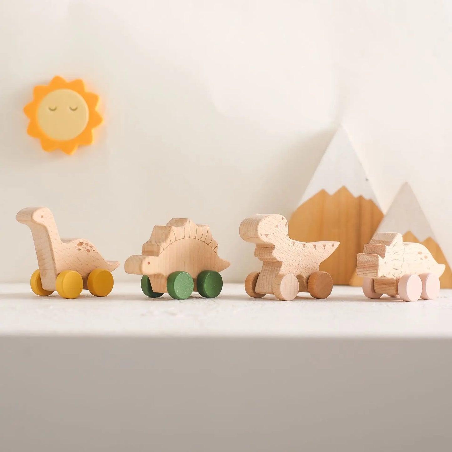 Pull Dinosaur On Wheels