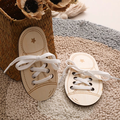 Wooden Lacing Shoes