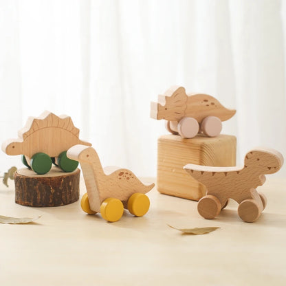 Pull Dinosaur On Wheels