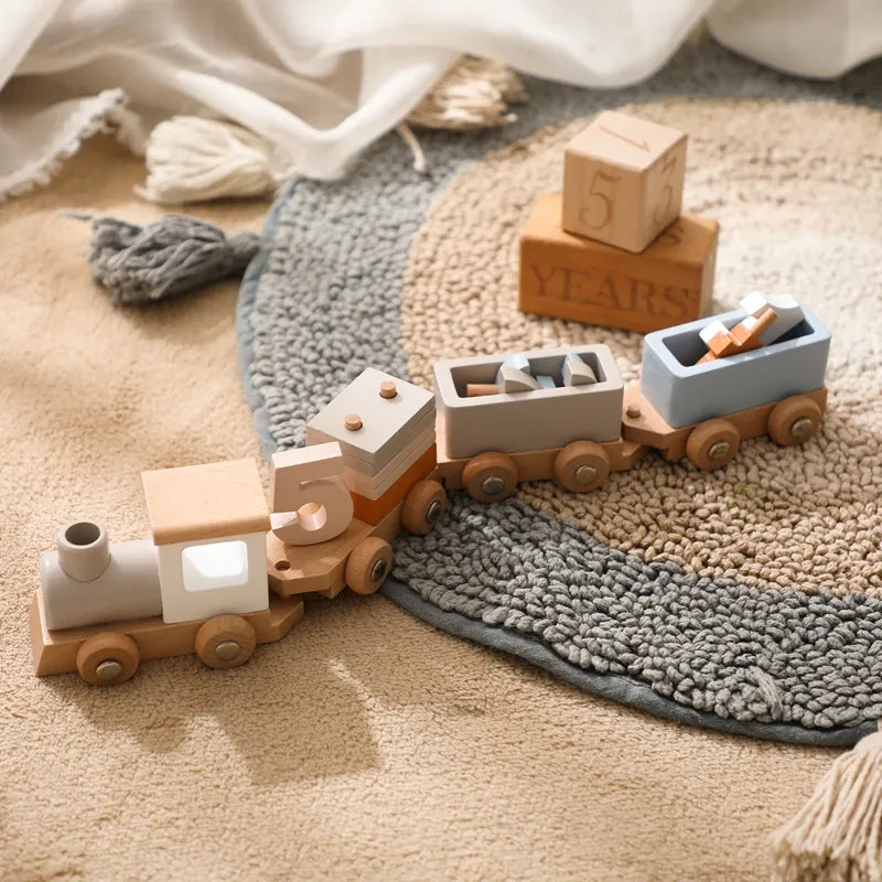 Montessori Wooden Birthday Train