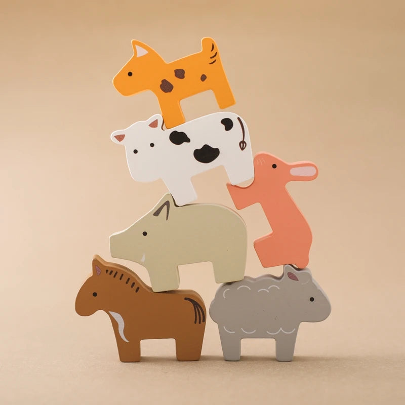 Wooden Animal Train Set