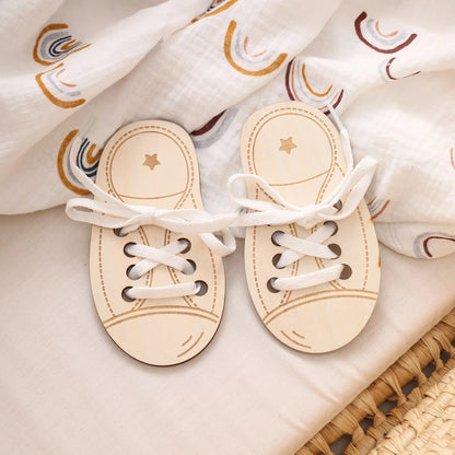 Wooden Lacing Shoes