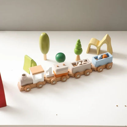 Montessori Wooden Birthday Train
