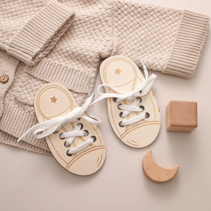 Wooden Lacing Shoes