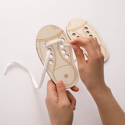 Wooden Lacing Shoes