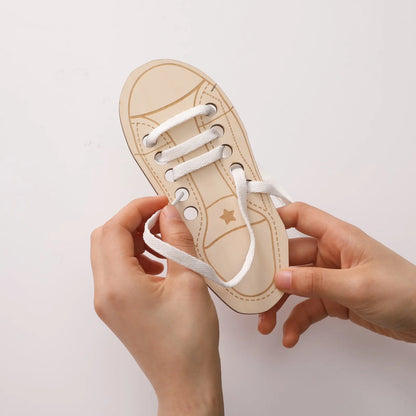 Wooden Lacing Shoes