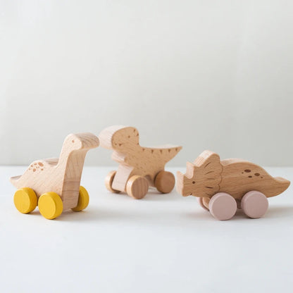 Pull Dinosaur On Wheels