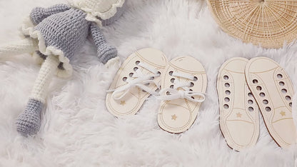 Wooden Lacing Shoes